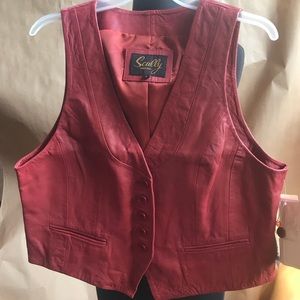 Scully (soft -lined)Red Leather Vest